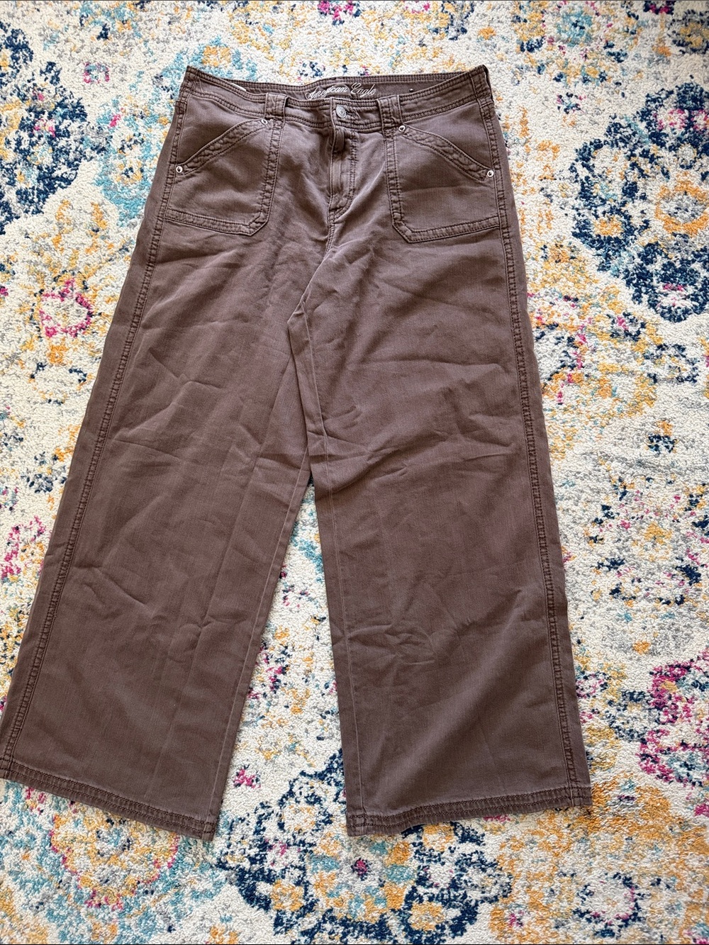 American Eagle Outfitters Brown Corduroy Wide-Leg Pants